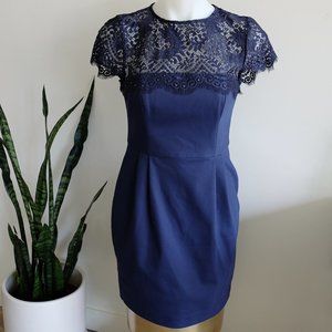 Ever New eyelash lace and crystal cocktail dress